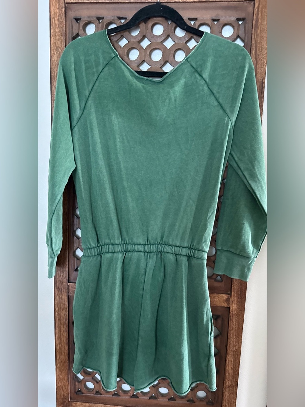 Aerie Green Soft Knit Romper Women’s Small Tie Waist Lounge Casual NWT - Picture 3 of 6